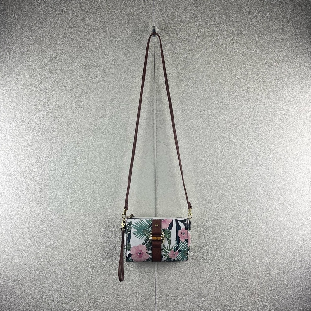 Liz Claiborne l OS Tropical Hibiscus Pinup Travel Mini Wristlet Crossbody Purse